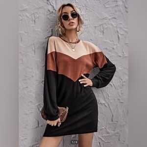 Shein. Size medium (size) 6. Chevron Rub-Knit tee dress